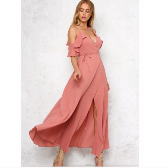 Hello Molly Dresses & Skirts - Flowy wrap long dress